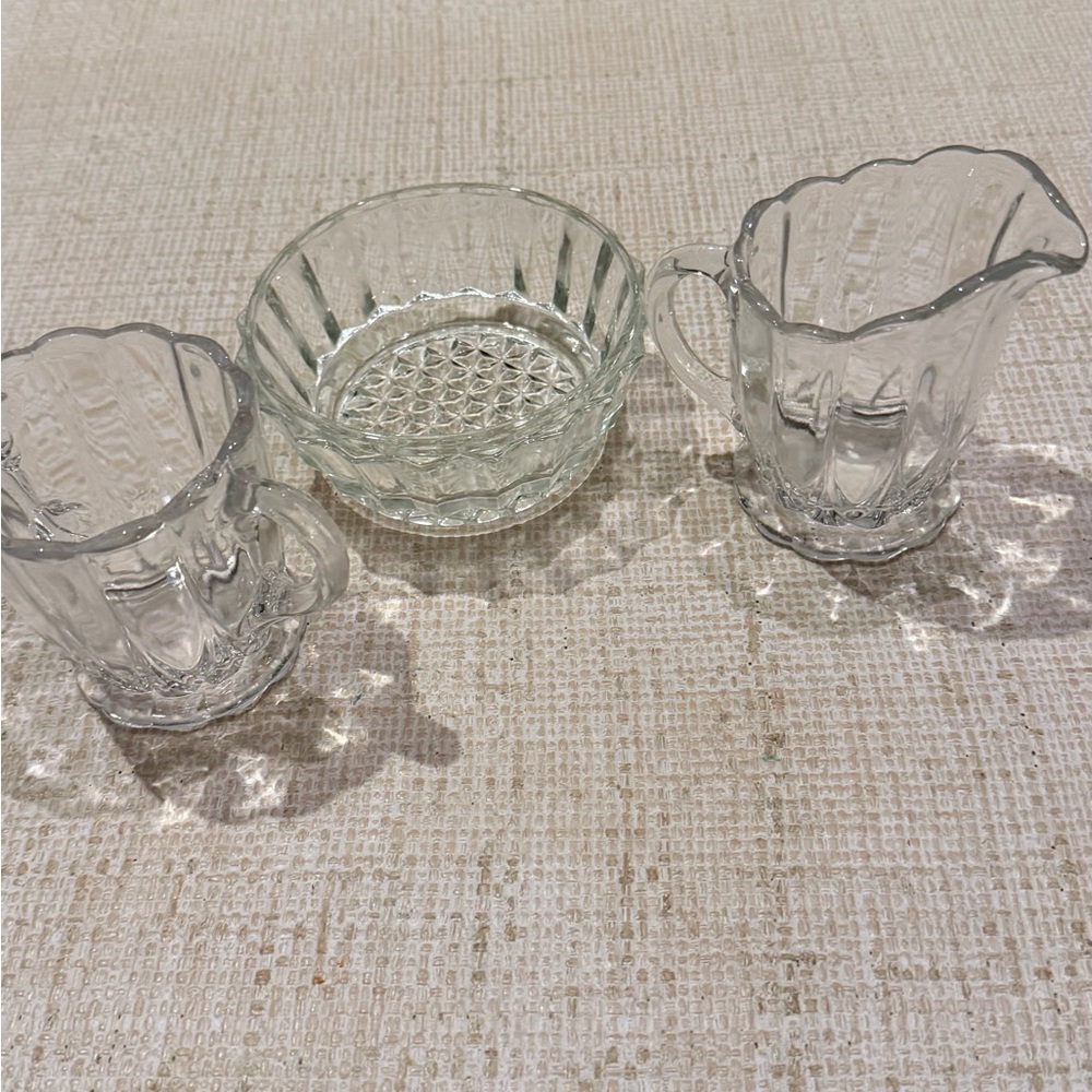 Vintage sugar, creamer and dish set